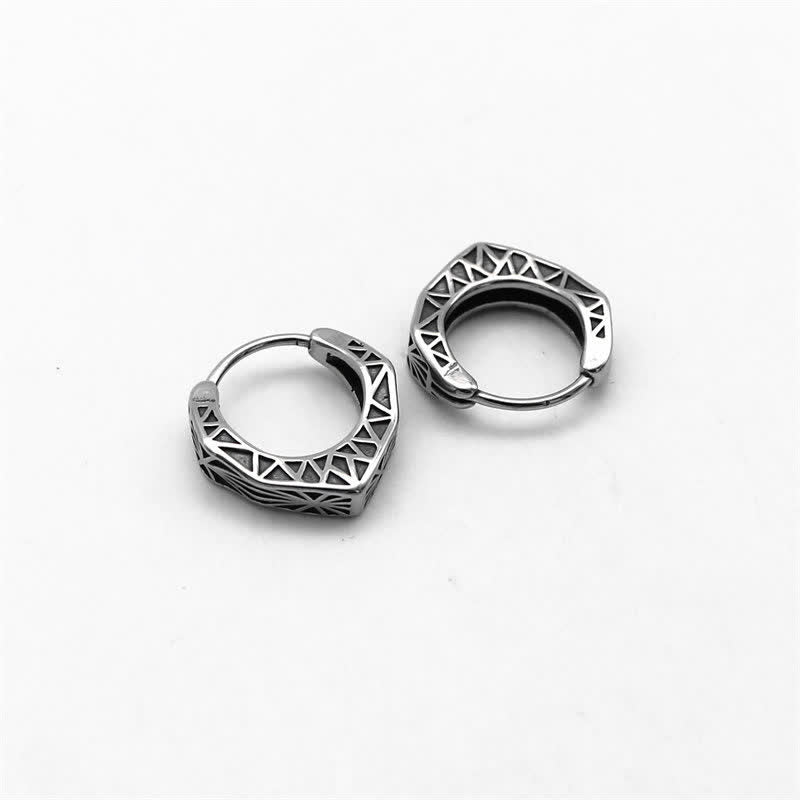Fortune Jewel Viking Hoop Titanium Steel Balance Earrings