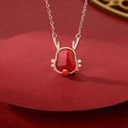 ❗❗❗A Flash Sale- Fortune Jewel 925 Sterling Silver Year of the Dragon Natural Red Agate Dragon Attract Fortune Fu Character Strength Bracelet Necklace Pendant Earrings