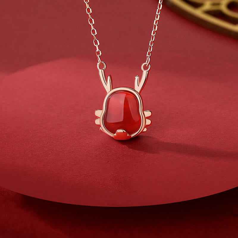 ❗❗❗A Flash Sale- Fortune Jewel 925 Sterling Silver Year of the Dragon Natural Red Agate Dragon Attract Fortune Fu Character Strength Bracelet Necklace Pendant Earrings