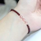 Fortune Jewel Natural Garnet Strawberry Quartz Calm Bracelet