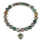 Fortune Jewel Natural Quartz Love Heart Healing Beads Bracelet