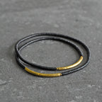 Fortune Jewel Ebony Wood Brass Copper Balance Multilayered Bracelet