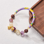 Fortune Jewel Purple Phantom Purple Jade Scripture Citrine Love Wisdom Bracelet Bangle