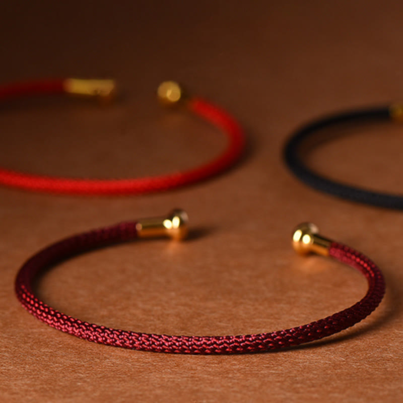 Fortune Jewel Simple Design Handmade Luck Braid String Cuff Bracelet