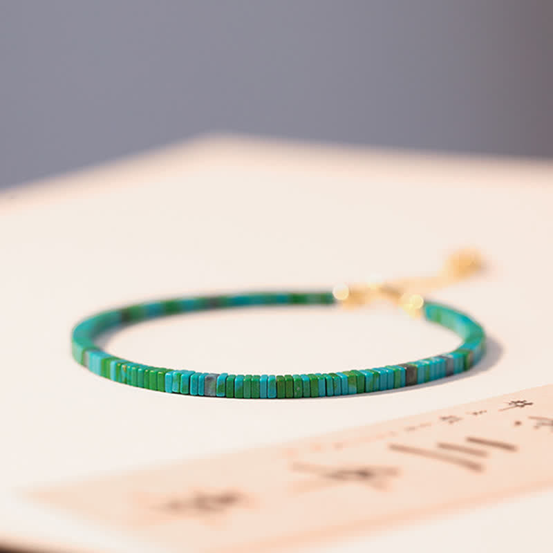Fortune Jewel Turquoise Beaded Friendship Strength Chain Bracelet