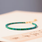 Fortune Jewel Turquoise Beaded Friendship Strength Chain Bracelet