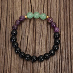 Fortune Jewel 108 Mala Beads Amethyst Green Aventurine Lotus Meditation Bracelet