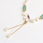 Fortune Jewel Green Aventurine Pearl Pink Crystal Bead Luck Bracelet