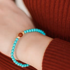 Fortune Jewel Turquoise Red Agate Beaded Protection Bracelet