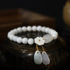 Fortune Jewel Natural White Jade Luck Bracelet