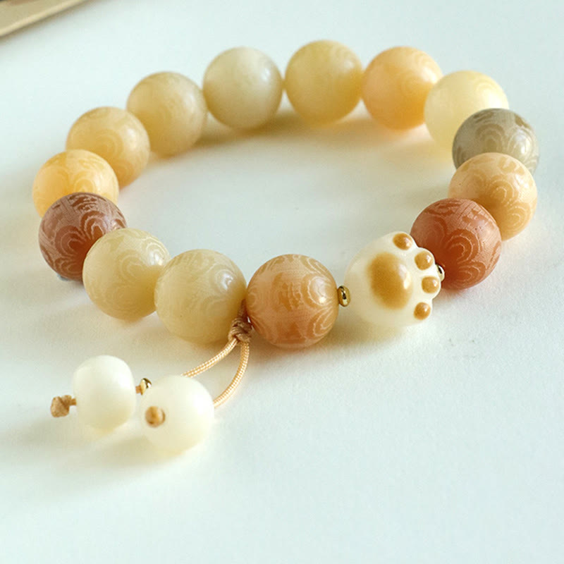 Fortune Jewel Bodhi Seed Om Mani Padme Hum Carved Harmony Bracelet