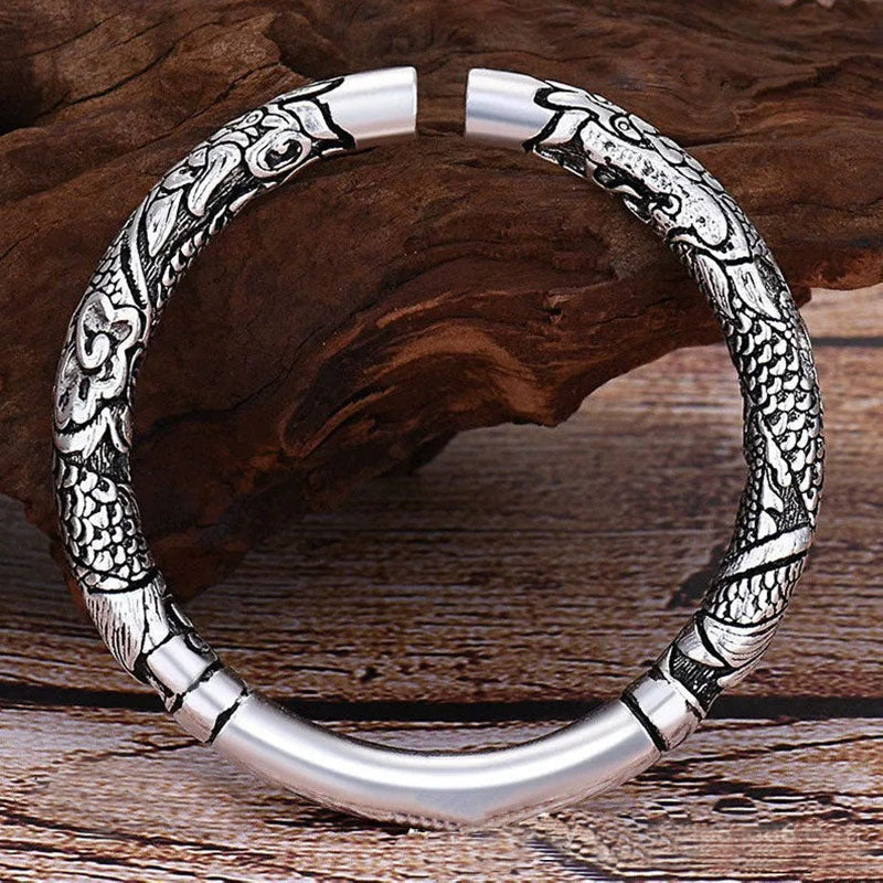 Fortune Jewel Dragon Auspicious Clouds Luck Protection Bracelet Adjustable Bangle Fortune Jewel