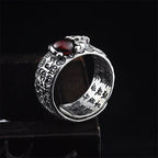 Fortune Jewel FengShui PiXiu Red Garnet Wealth Ring