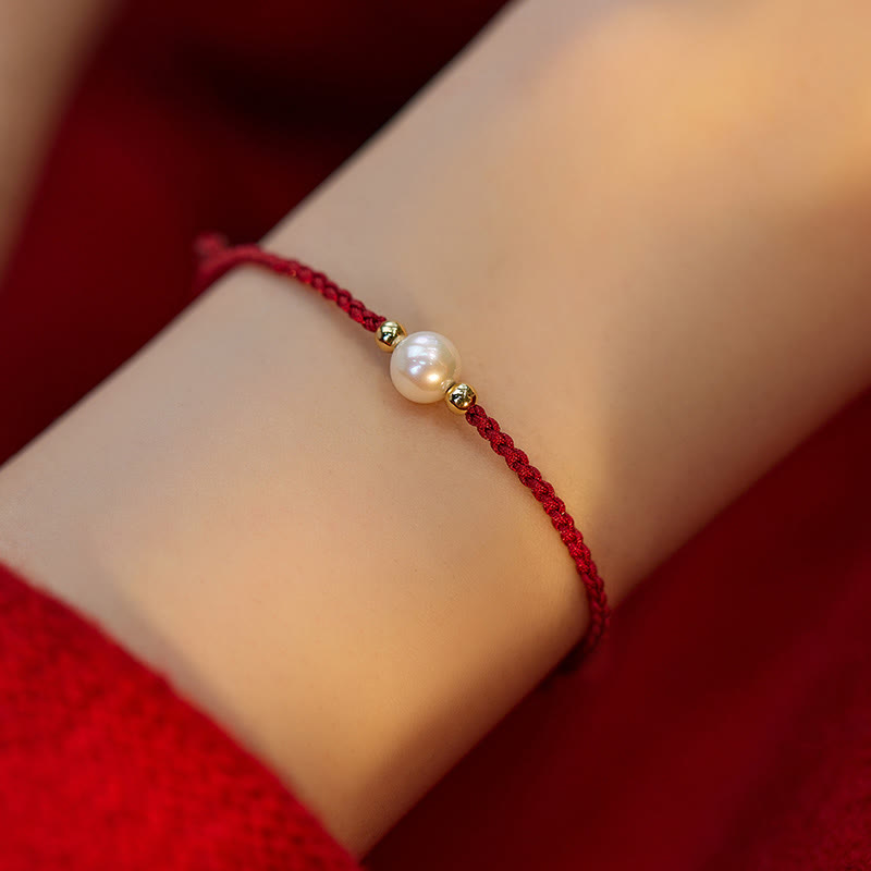 Fortune Jewel Natural Pearl Bead Luck Braid String Bracelet