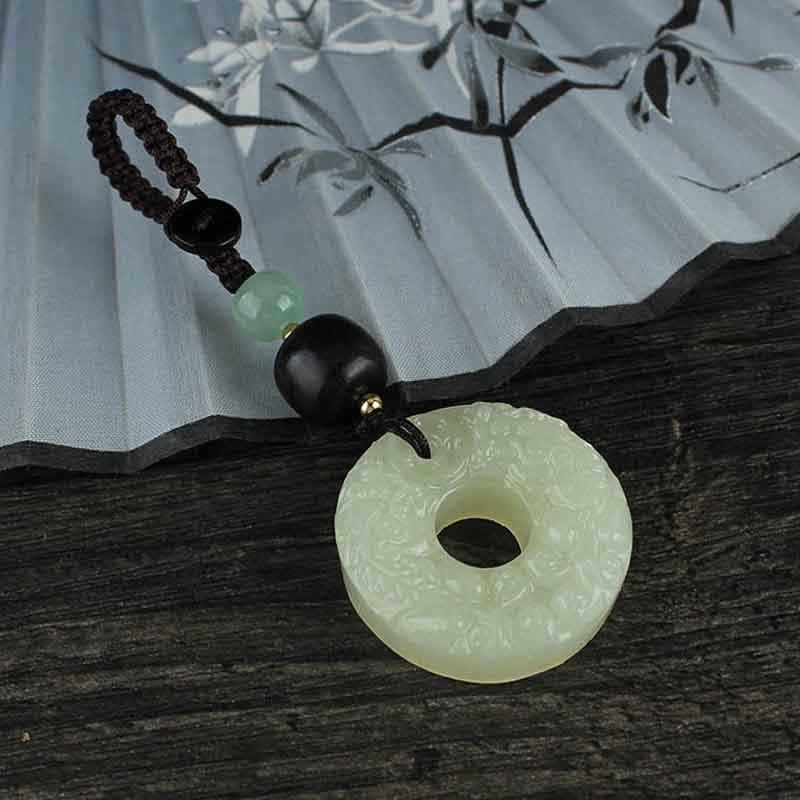 Fortune Jewel PiXiu Jade Peace Buckle Abundance Wealth Key Chain