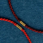 Fortune Jewel 925 Sterling Silver Lucky Golden Bead Braided String Bracelet Anklet