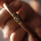 Fortune Jewel Retro Leather Luck Healing Copper Magnetic Buckle Bracelet