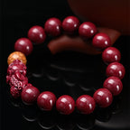 Fortune Jewel Tibetan Cinnabar Pixiu Calm Bracelet