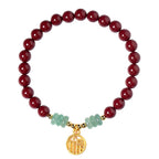 Fortune Jewel Cinnabar Green Aventurine Luck Blessing Bracelet
