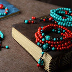 Fortune Jewel Turquoise Black Onyx Red Turquoise Bead Protection Bracelet