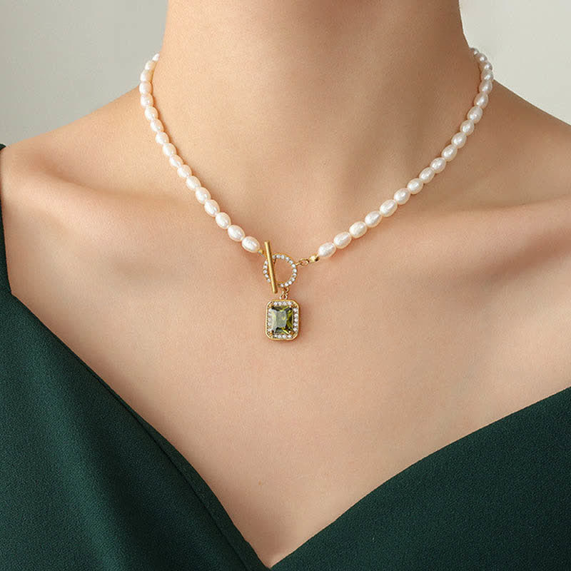 Fortune Jewel Pearl Zircon Wealth Charm Necklace Pendant