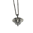 Fortune Jewel Elephant Pewter Titanium Steel Strength Necklace Pendant