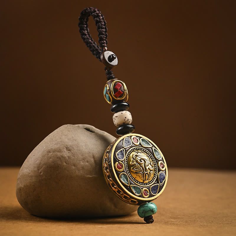 Fortune Jewel Tibetan Om Mani Padme Hum Bodhi Seed Peace Key Chain