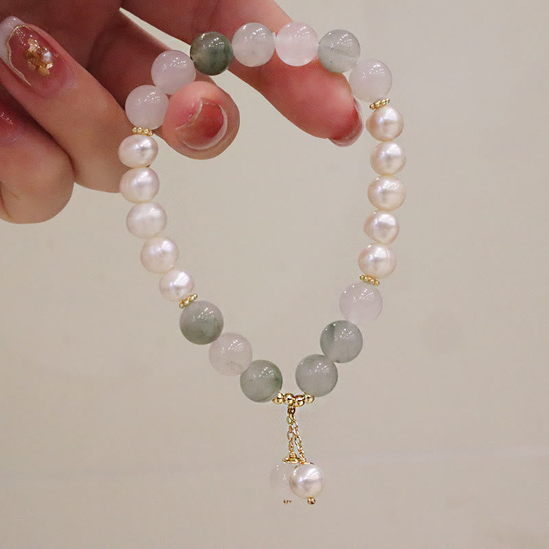 Fortune Jewel Natural Pearl Jade Healing Sincerity Bracelet