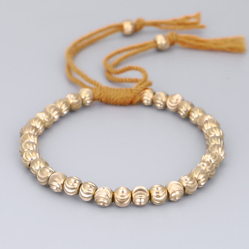 Fortune Jewel Tibetan Handmade Copper Bead Luck String Bracelet