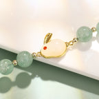 Fortune Jewel Year of the Rabbit Natural Green Aventurine Luck Bead Bracelet