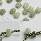 Fortune Jewel Handmade Plum Blossom Flower Jade Luck Prosperity Braided Bracelet