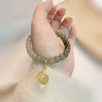Fortune Jewel Natural Hetian Jade Money Bag Charm Bead Prosperity Bracelet