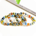 Fortune Jewel Natural Colorful Candy Agate Harmony Strength Bead Bracelet