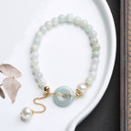 Fortune Jewel Natural Jade Pearl Peace Buckle Prosperity Luck Bracelet