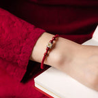 Fortune Jewel 925 Sterling Silver Chinese Zodiac Natal Buddha Cinnabar Calm Bracelet
