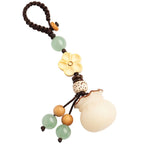 Fortune Jewel Natural Bodhi Seed Money Bag Flower Blessing Prosperity Keychain