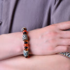 Fortune Jewel Tibetan Three-eyed Dzi Bead Agate Protection Happiness Bracelet