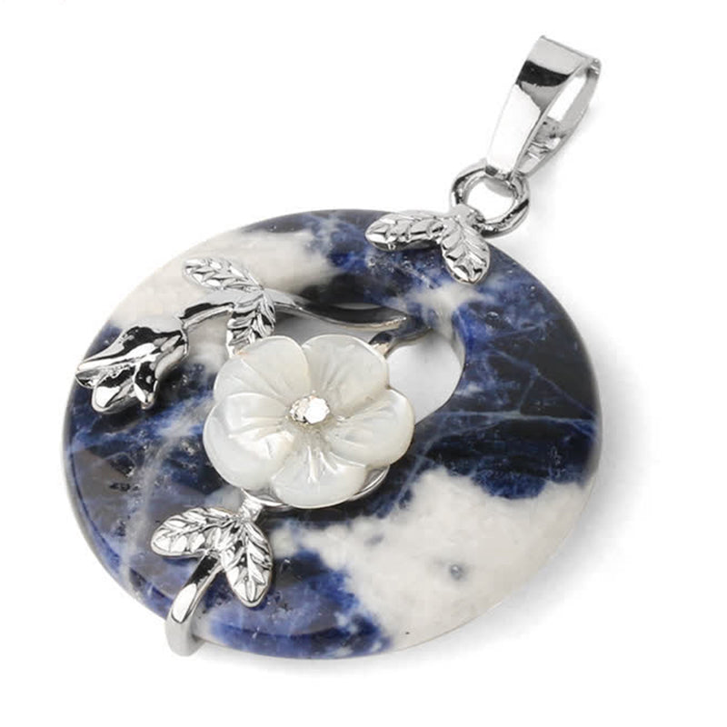 Fortune Jewel Various Crystal Amethyst Green Aventurine Flower Healing Necklace Pendant