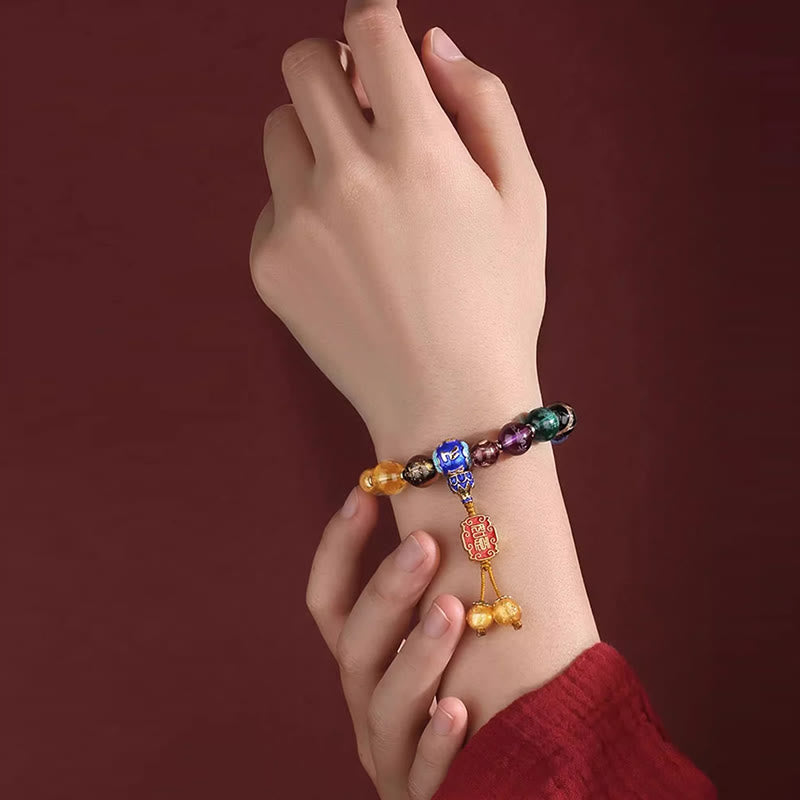Fortune Jewel Tibetan Colorful Incense Ash Liuli Glass Bead Om Mani Padme Hum Dorje Vajra 18 Beads Wrist Mala