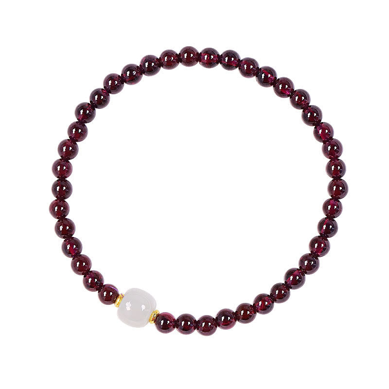 Fortune Jewel Natural Garnet Jade Bead Purification Bracelet