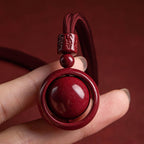 Fortune Jewel Cinnabar Om Mani Padme Hum PiXiu Blessing Lucky Bead Necklace Pendant