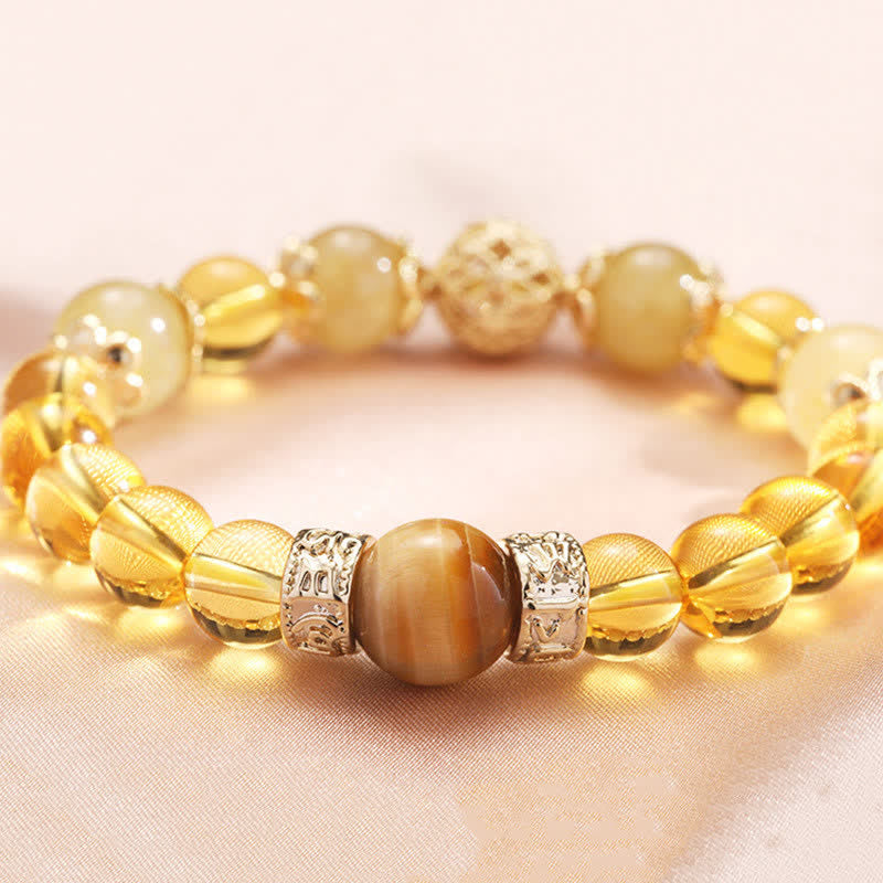 Fortune Jewel Citrine Generosity Prosperity Beaded Bracelet