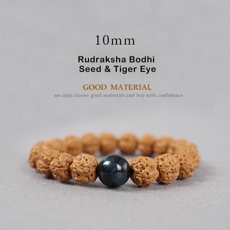 Fortune Jewel Tibet Rudraksha Bodhi Seed Dzi Bead Amber Turquoise Wealth Bracelet