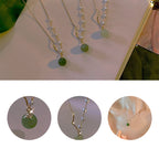 Fortune JewelNatural Hetian Jade Pearl Luck Bead Necklace Pendant