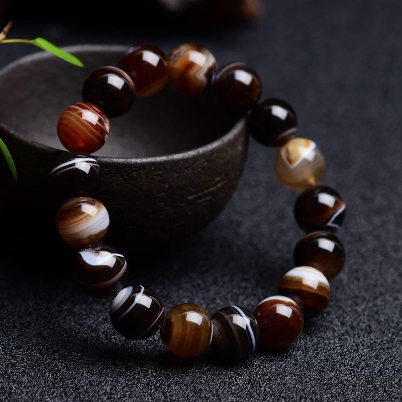 Fortune Jewel Tibetan Sardonyx Happiness Positive Bracelet