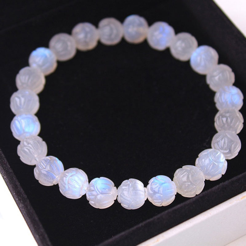Fortune Jewel Natural Moonstone Lotus Love Bracelet