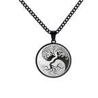 Fortune Jewel The Tree of Life Titanium Steel Connection Necklace Pendant