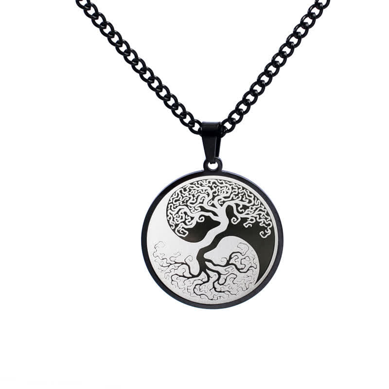 Fortune Jewel The Tree of Life Titanium Steel Connection Necklace Pendant