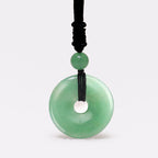 Fortune Jewel Lucky Coin Pendant Healing Crystal Gemstone Necklace