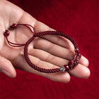 Fortune Jewel Handcrafted PiXiu Cinnabar Wealth Luck Braided Bracelet